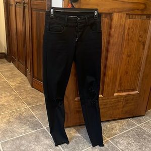 Kancan sz 25 ankle length skinny jeans black